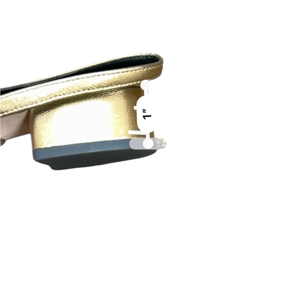 Veronica Beard Cecile Slingback Heels Women’s Sz 7.5‎ Black Gold Leather Cap-Toe - Picture 13 of 13